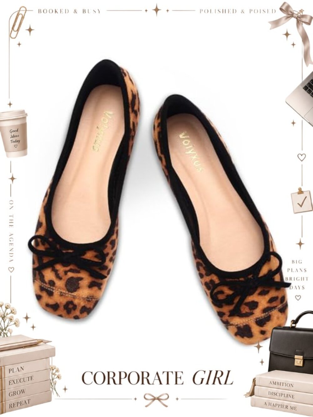 Women's Ballet Flats Cap Toe Bow Two Tone Slip On Square Toe Dressy Comfort